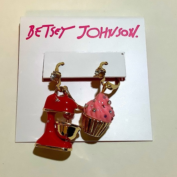 Betsey Johnson Jewelry - Betsey Johnson Babycakes Cupcake & Mixer Mismatched Drop Earrings New